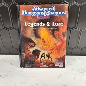 Dungeons & Dragons Legends & Lore HC Adv D&D 2nd Edition TSR 2108 Vintage 1990